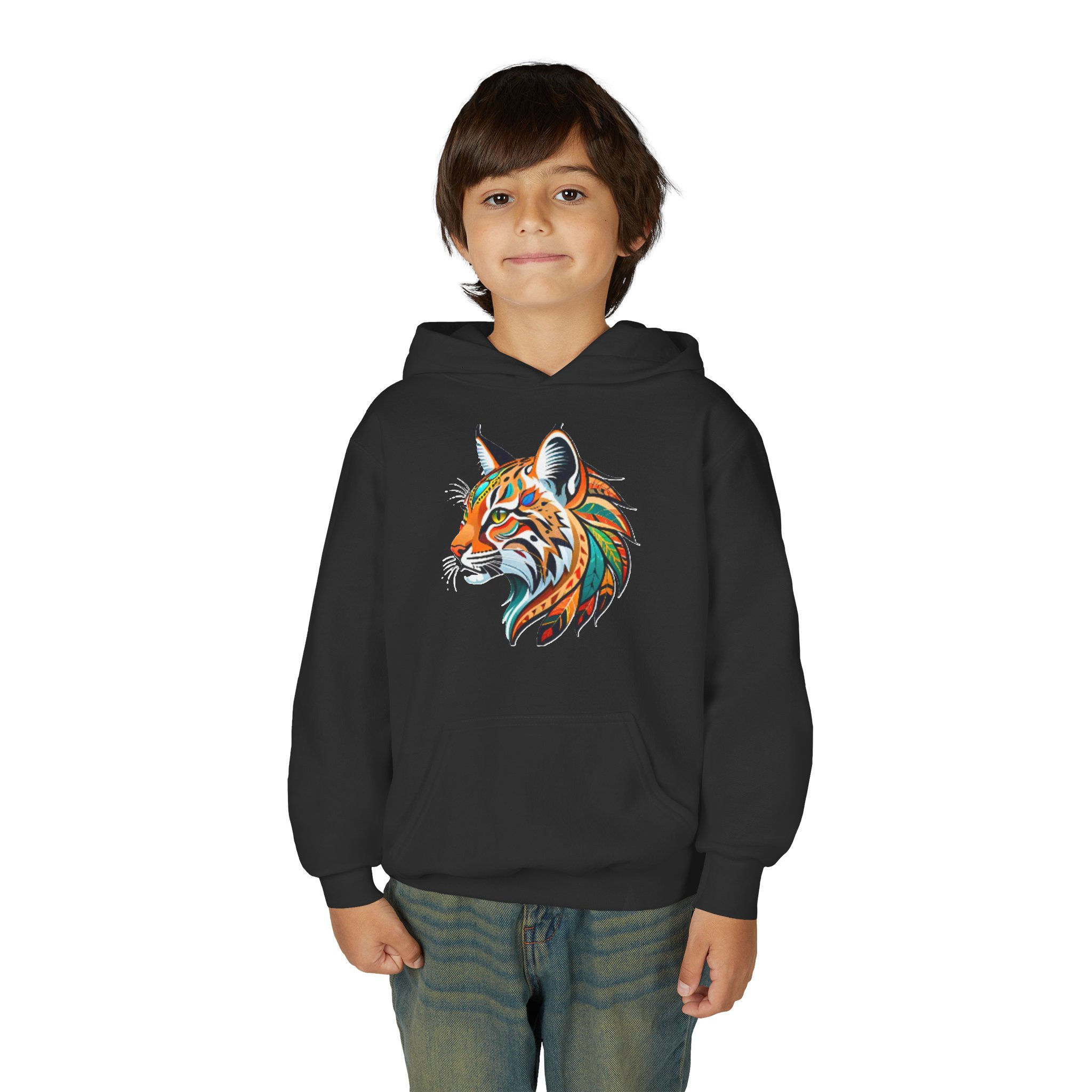 Bobcat Colorful Youth Heavy Blend Hooded Sweatshirt