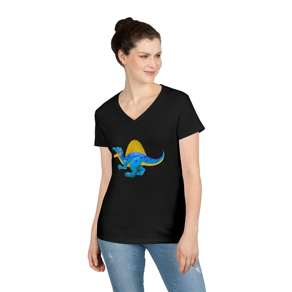 Thumbnail: Spinosaurus Colorful Ladies' V-Neck T-Shirt
