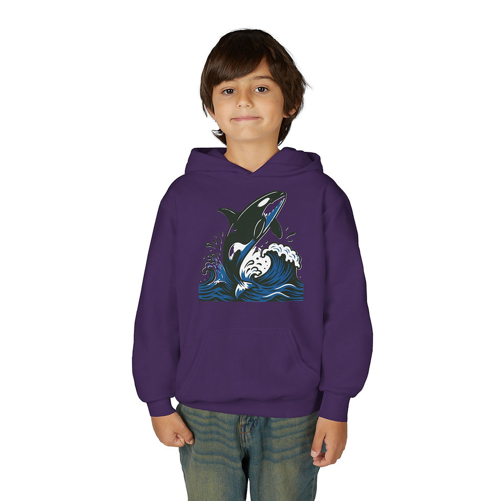 Thumbnail: Orca Colorful Youth Heavy Blend Hooded Sweatshirt