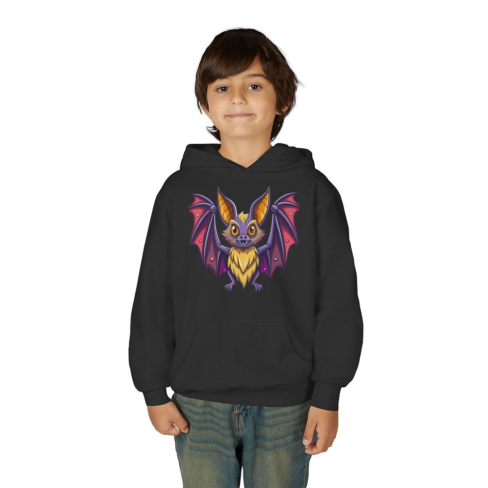 Thumbnail: Bat Colorful Youth Heavy Blend Hooded Sweatshirt