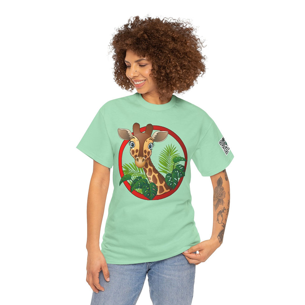 Thumbnail: Giraffe Colorful Unisex Heavy Cotton Tee