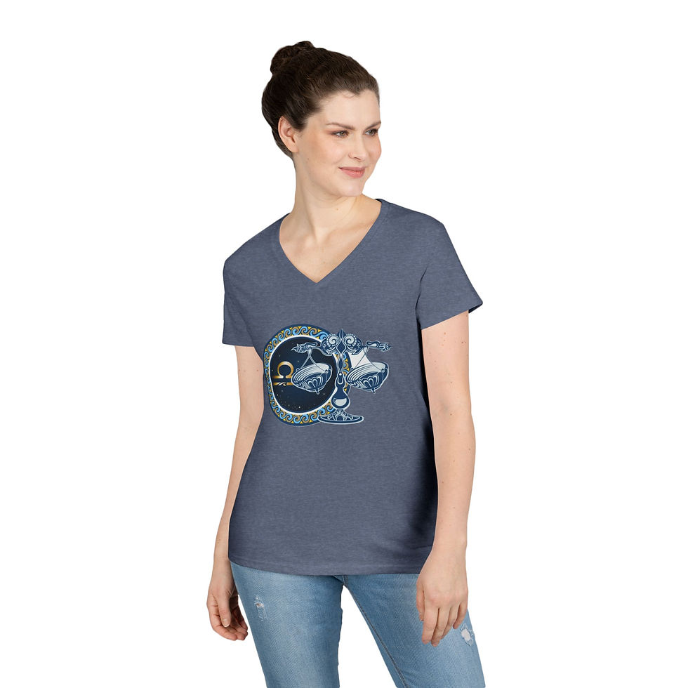 Thumbnail: Libra Zodiac Ladies' V-Neck T-Shirt