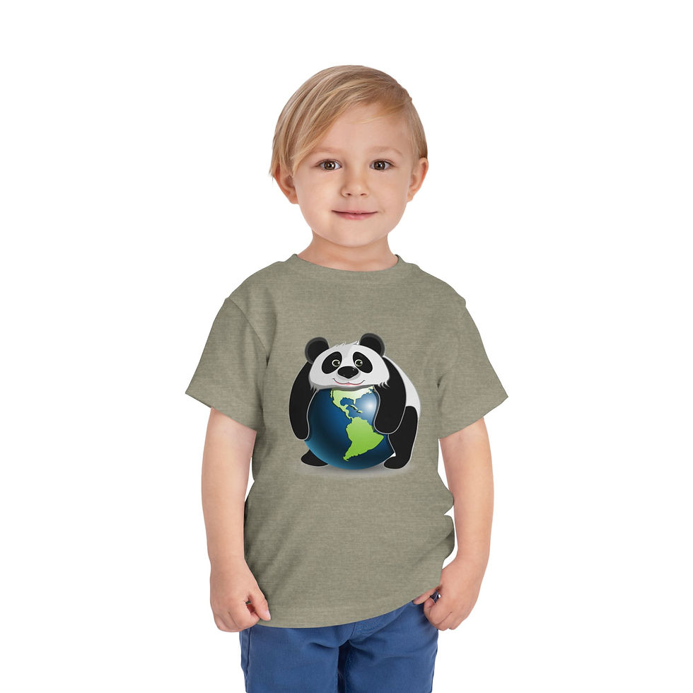 Thumbnail: Giant Panda Bear Colorful Toddler Short Sleeve Tee