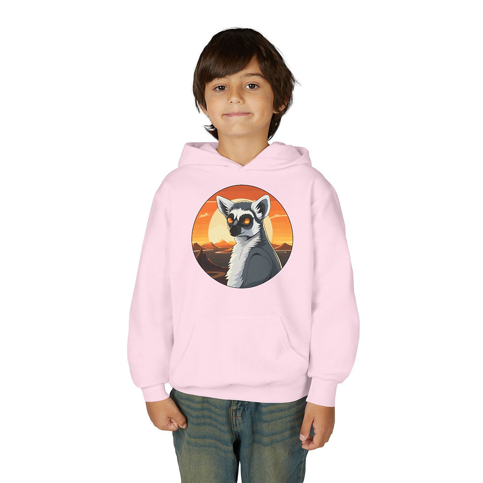 Thumbnail: Lemur Colorful Youth Heavy Blend Hooded Sweatshirt