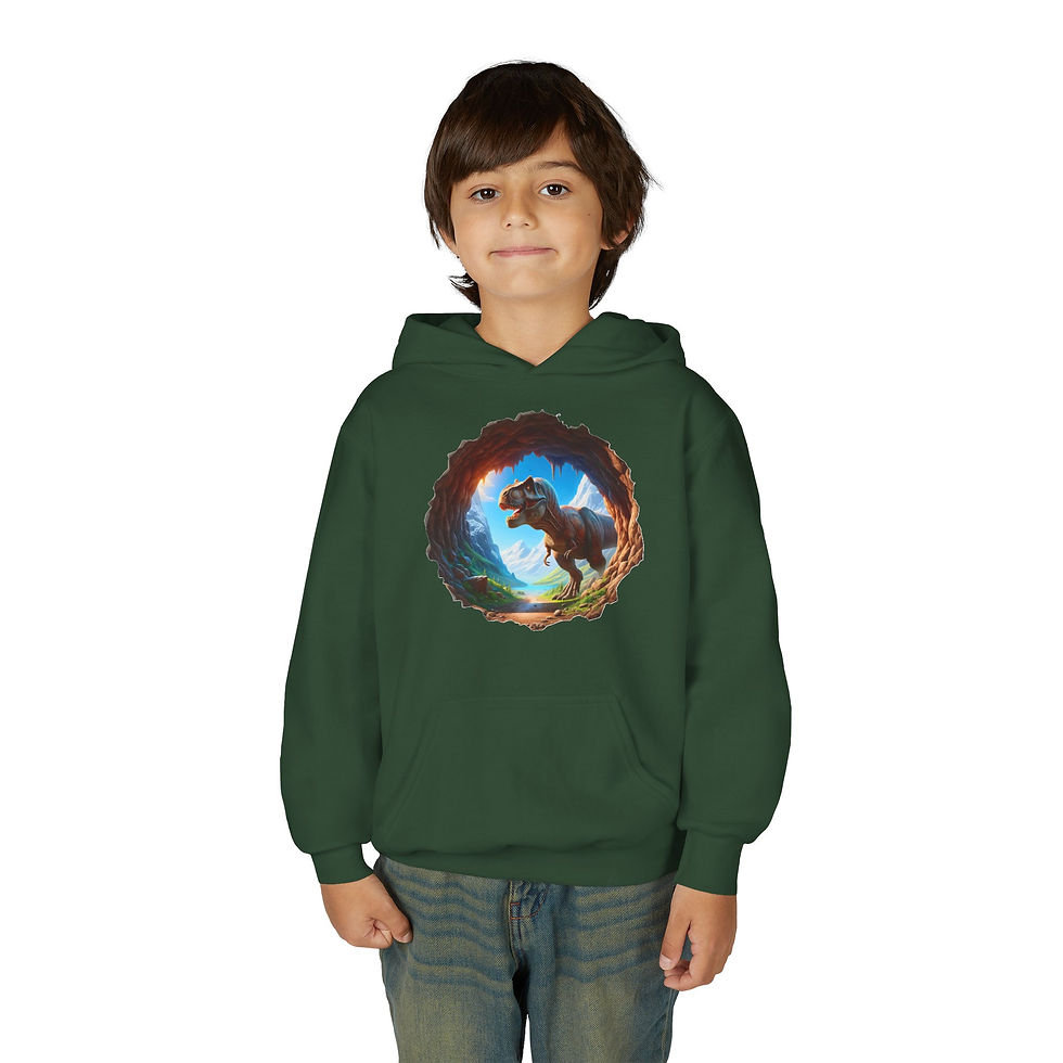 Thumbnail: T-Rex Youth Heavy Blend Hooded Sweatshirt