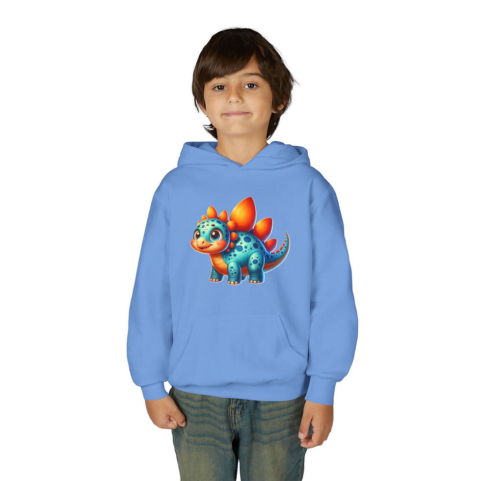 Thumbnail: Stegosaurus Colorful Youth Heavy Blend Hooded Sweatshirt
