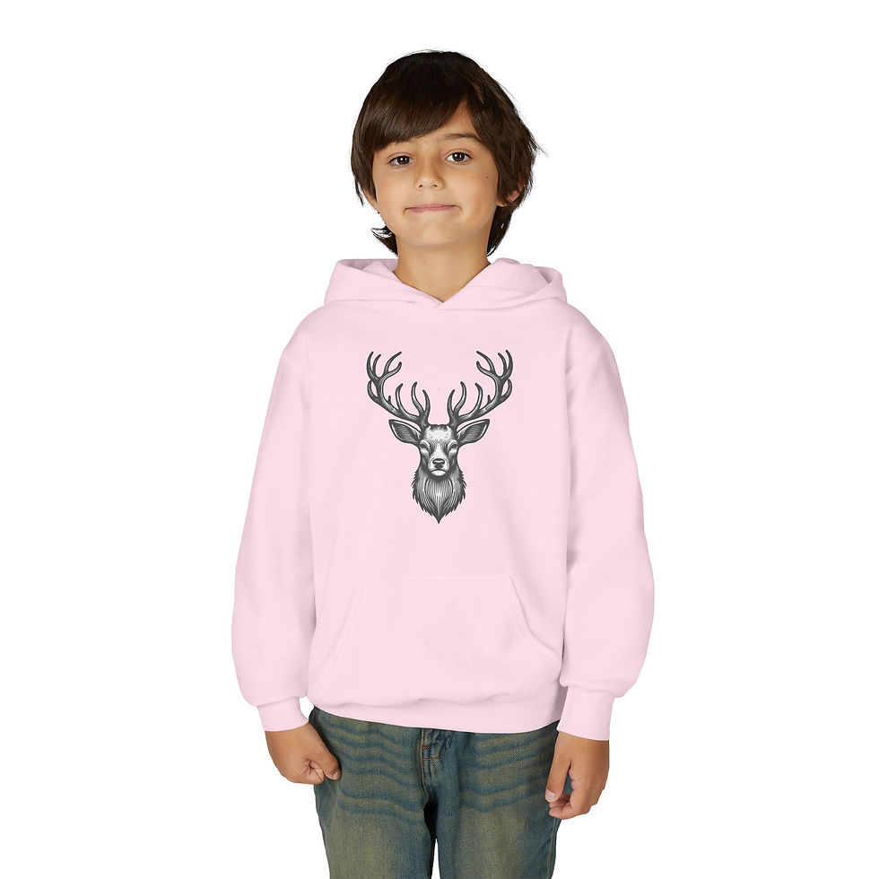 Thumbnail: Deer Youth Heavy Blend Hooded Sweatshirt