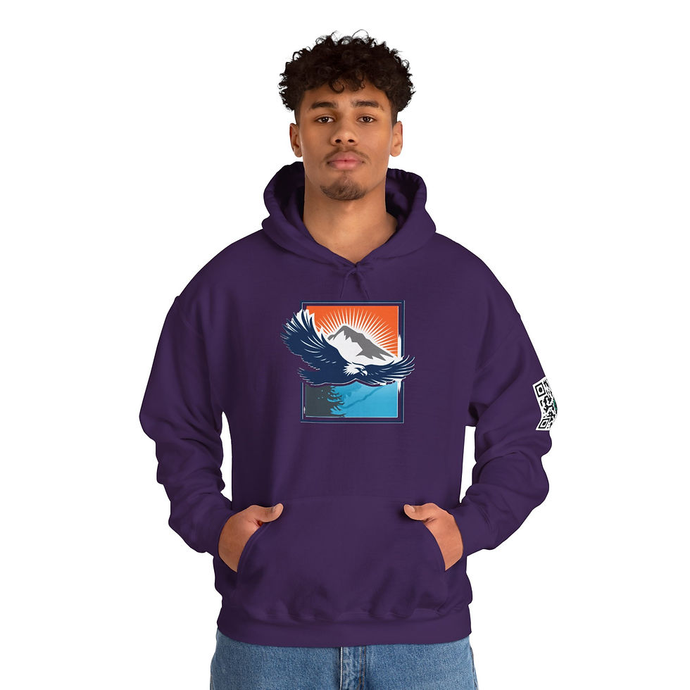Thumbnail: Bald Eagle Colorful Sun Unisex Heavy Blend™ Hooded Sweatshirt