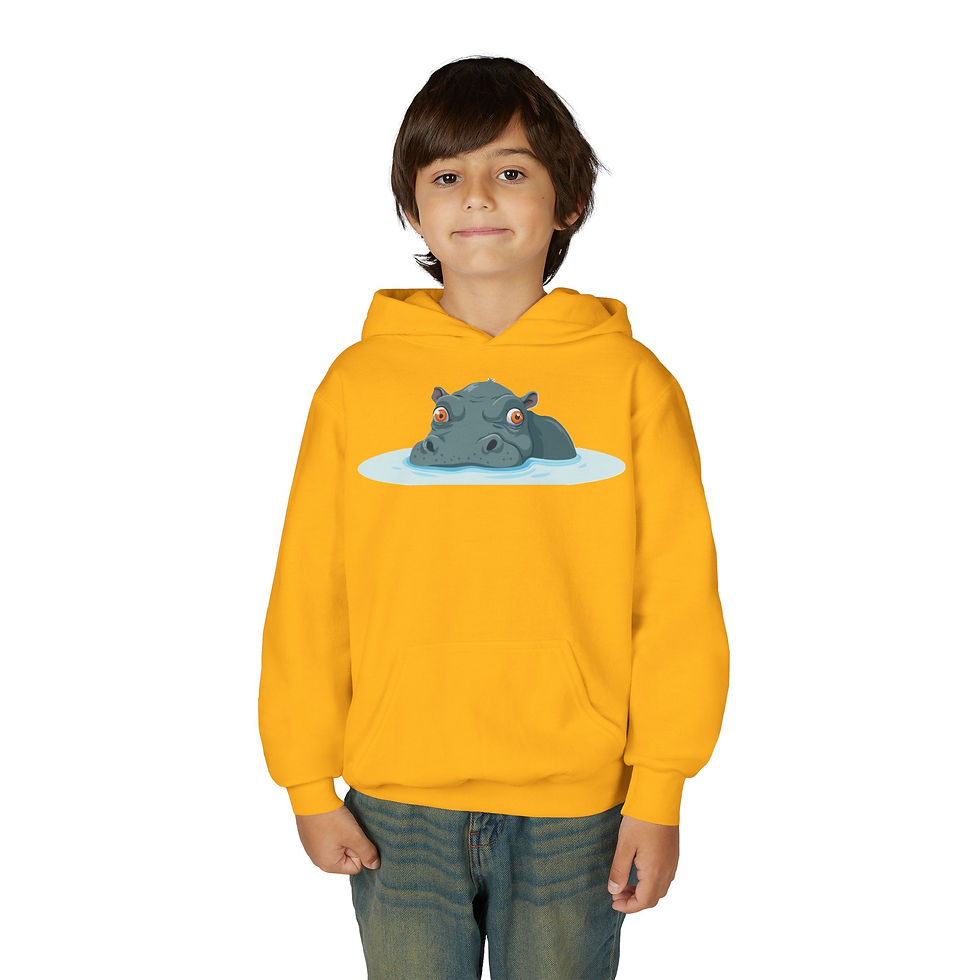 Thumbnail: Hippo Colorful Youth Heavy Blend Hooded Sweatshirt