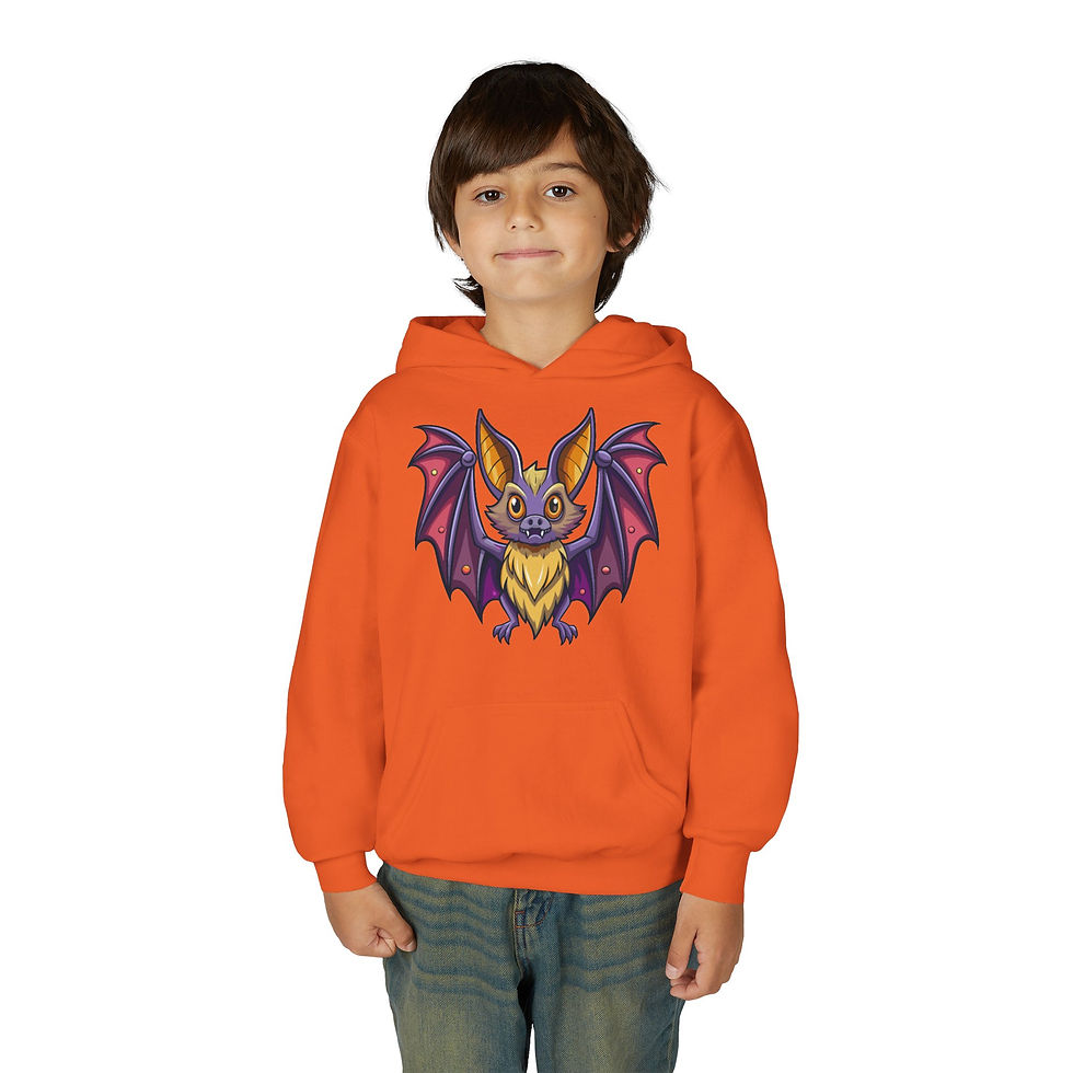 Thumbnail: Bat Colorful Youth Heavy Blend Hooded Sweatshirt