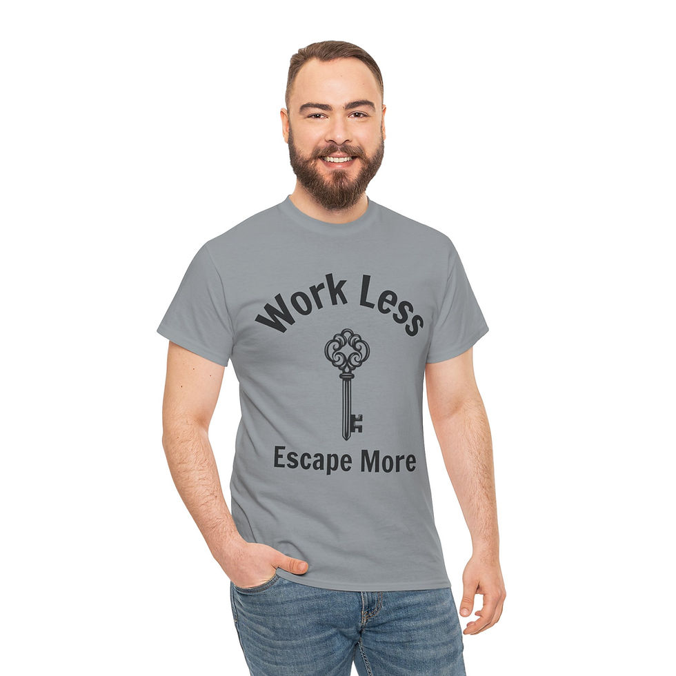 Thumbnail: Work Less, Escape More Unisex Heavy Cotton Tee
