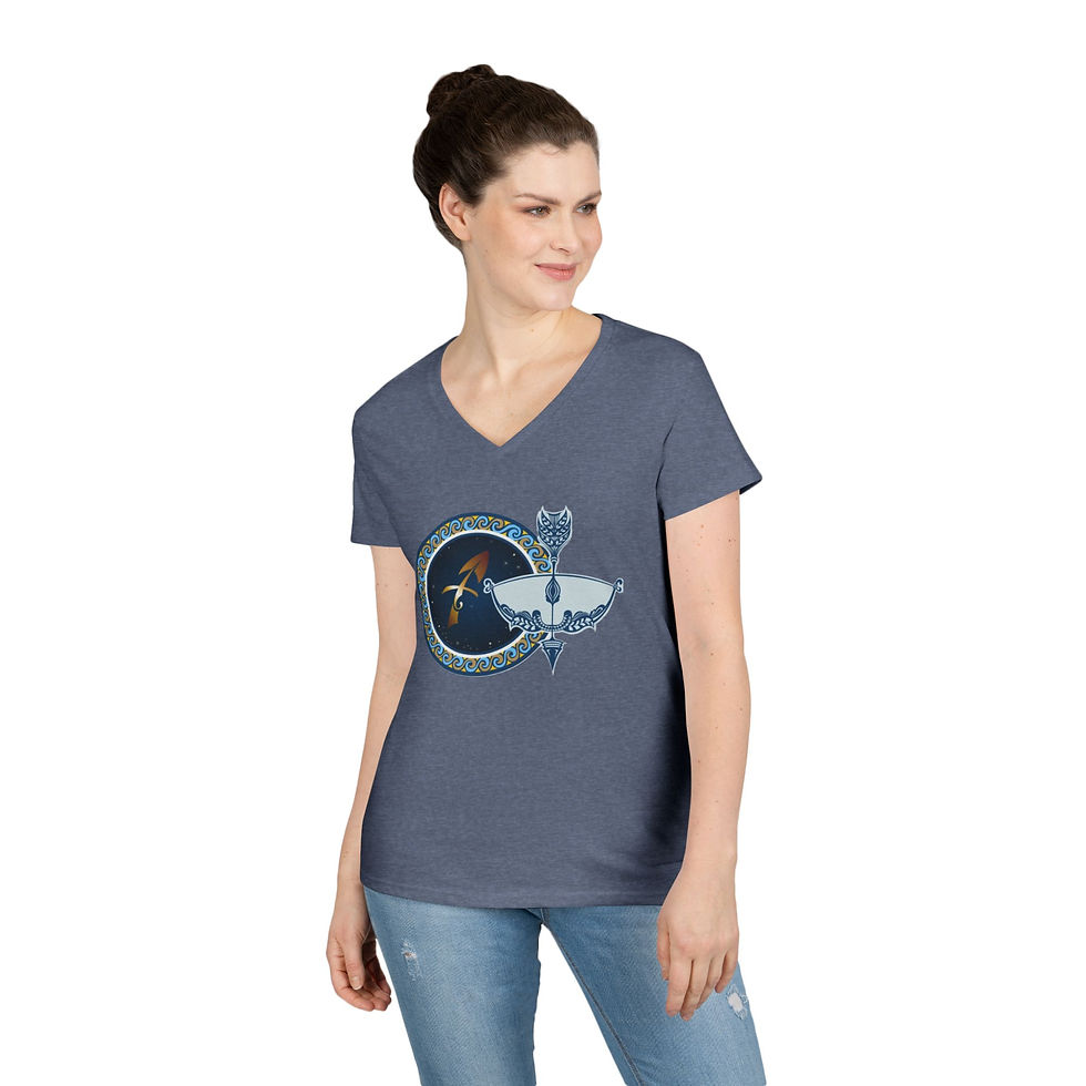 Thumbnail: Sagittarius Zodiac Ladies' V-Neck T-Shirt