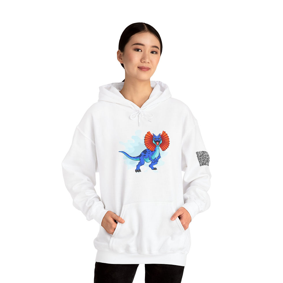 Thumbnail: Dilophosaurus Colorful Unisex Heavy Blend™ Hooded Sweatshirt