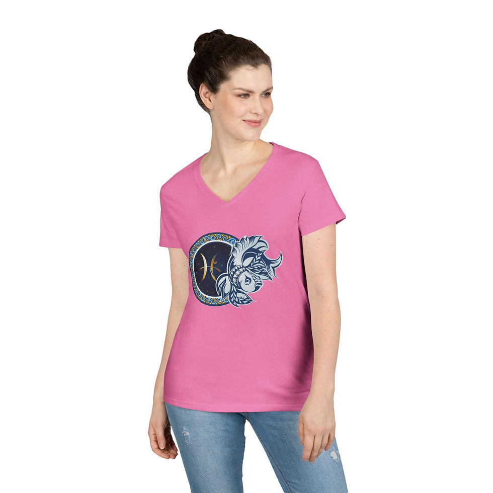 Thumbnail: Pisces Zodiac Ladies' V-Neck T-Shirt