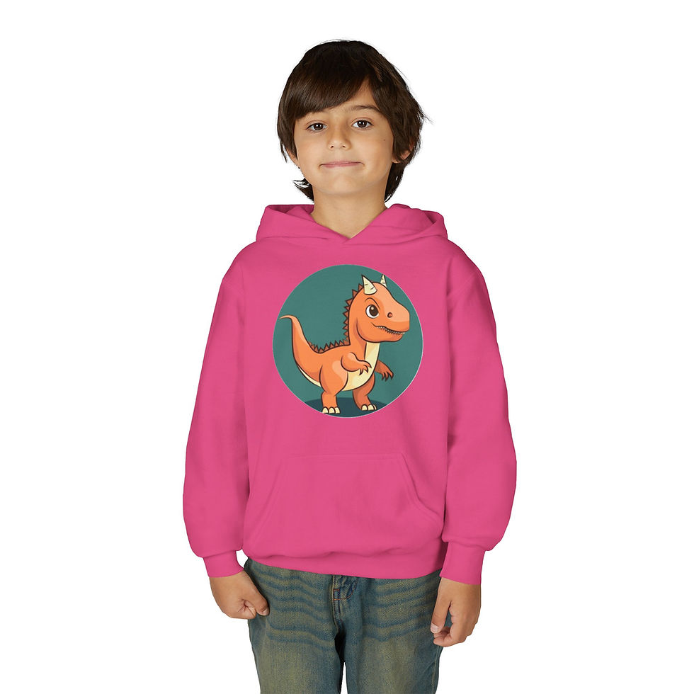 Thumbnail: Carnotaurus colorful Youth Heavy Blend Hooded Sweatshirt