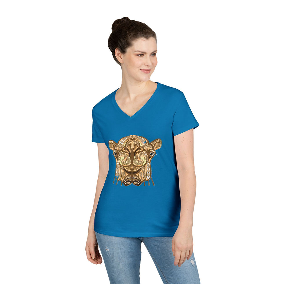 Thumbnail: Camel Colorful Ladies' V-Neck T-Shirt