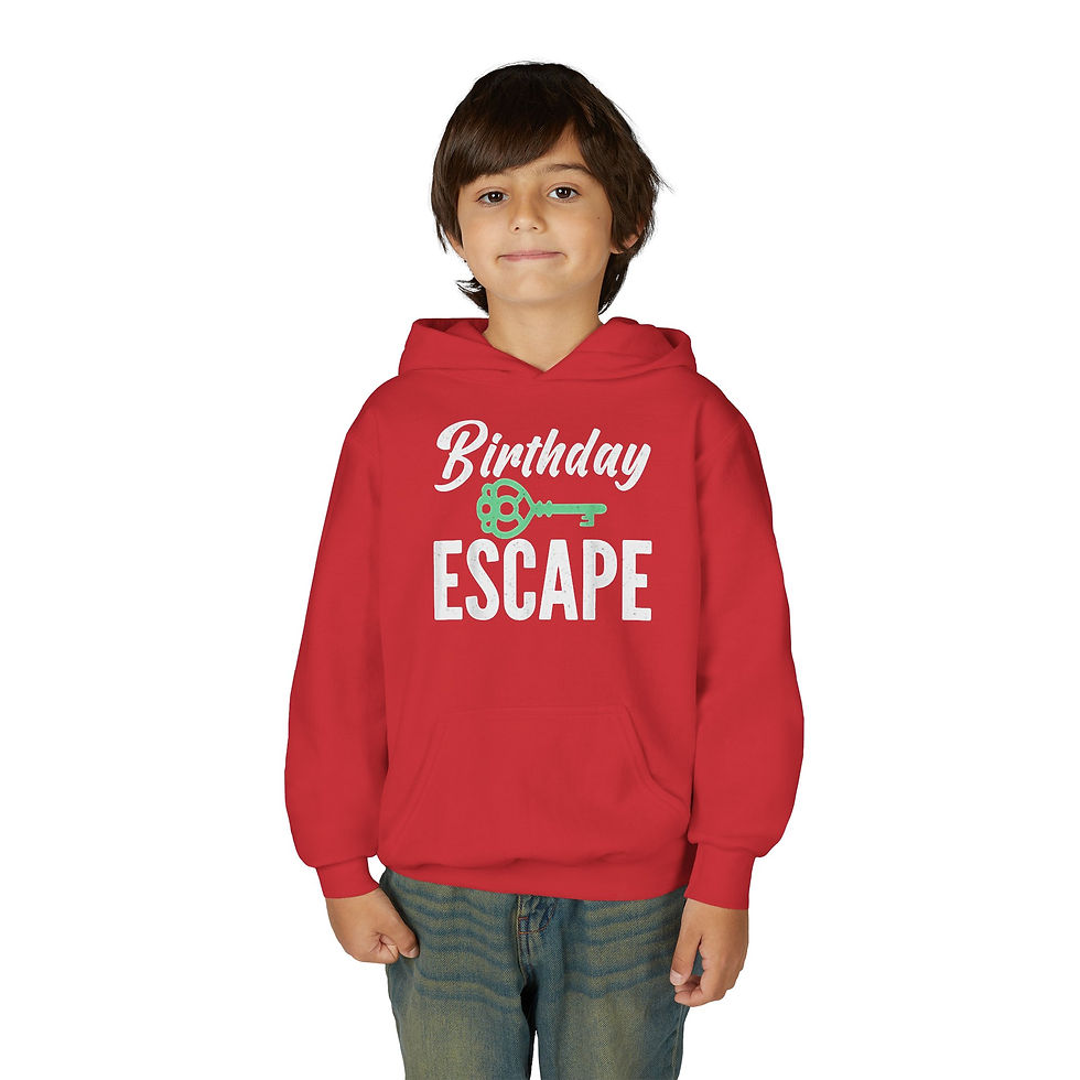Thumbnail: Birthday Escape Youth Heavy Blend Hooded Sweatshirt