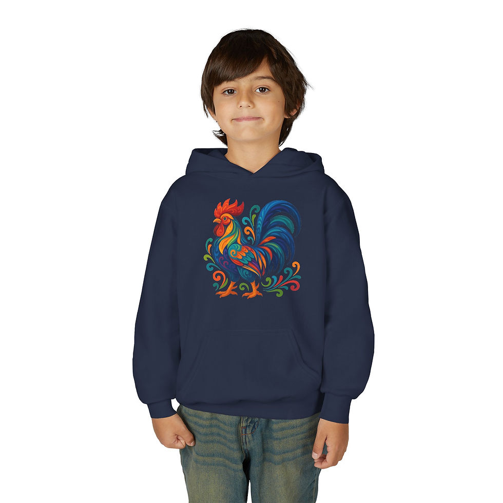 Thumbnail: Chicken Colorful Youth Heavy Blend Hooded Sweatshirt