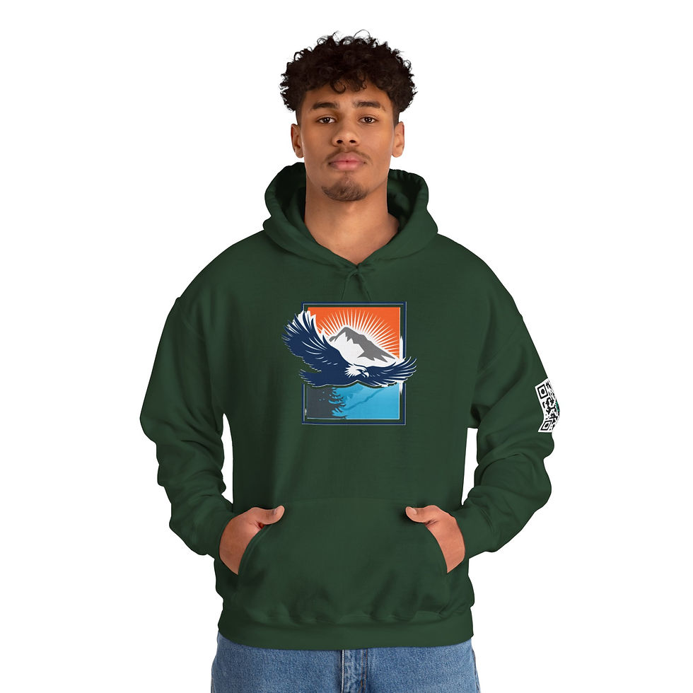 Thumbnail: Bald Eagle Colorful Sun Unisex Heavy Blend™ Hooded Sweatshirt