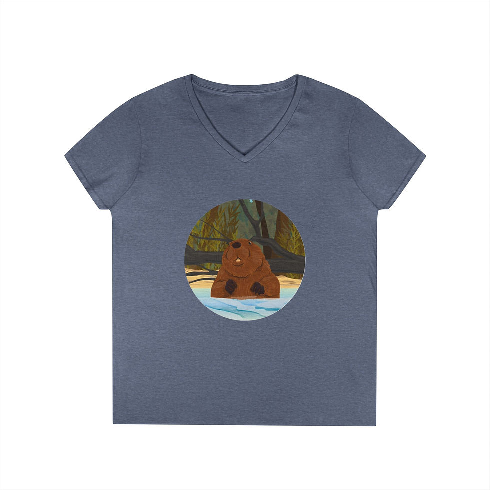 Thumbnail: Beaver Colorful Ladies' V-Neck T-Shirt