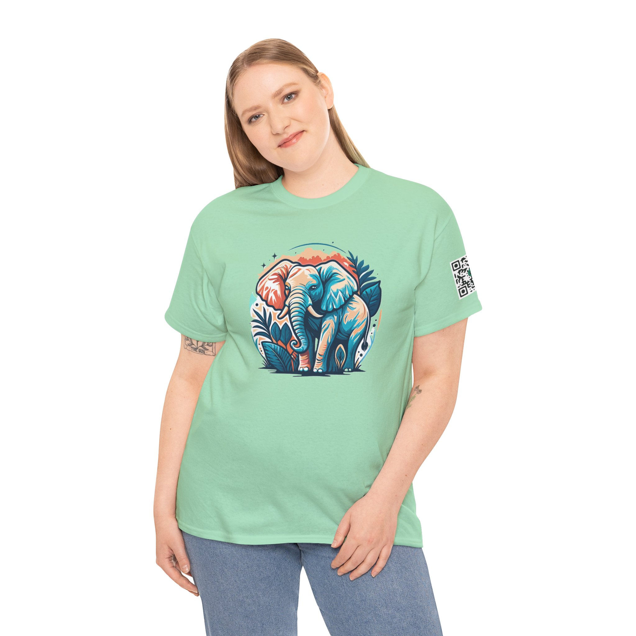 Elephant Colorful Unisex Heavy Cotton Tee