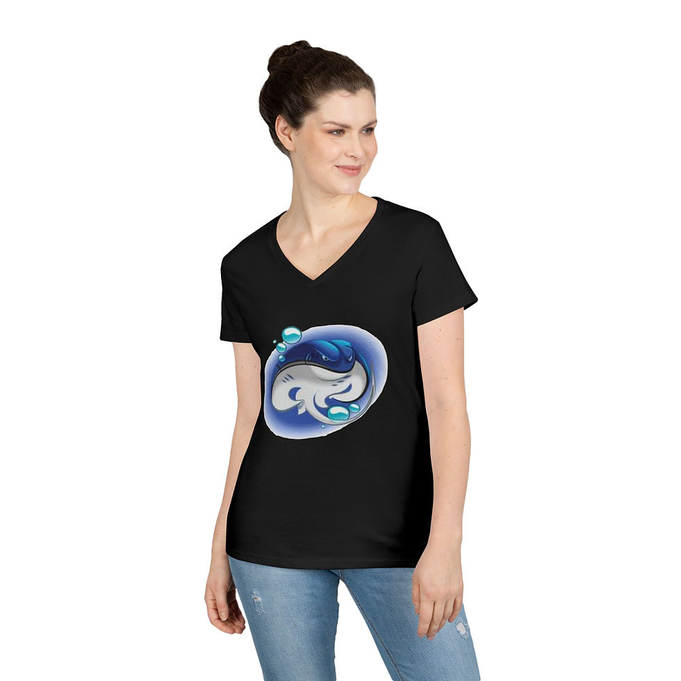 Thumbnail: Stingray Colorful Ladies' V-Neck T-Shirt