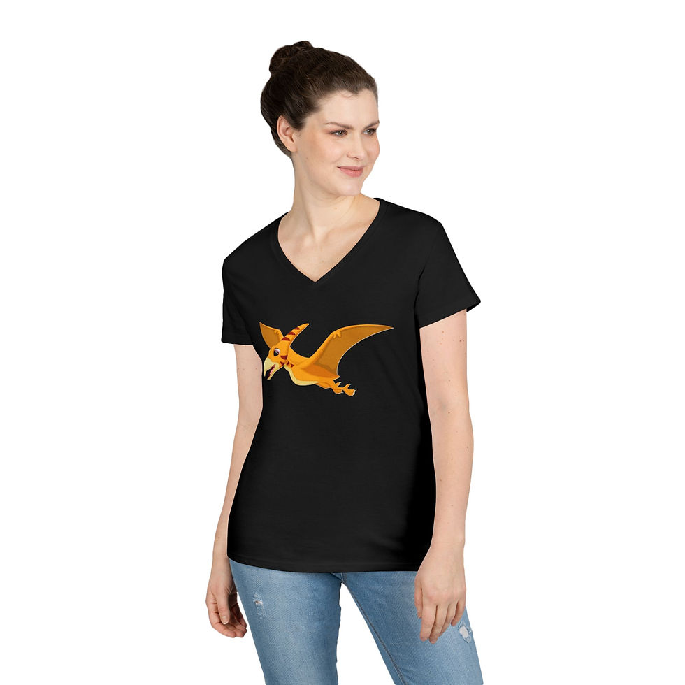 Thumbnail: Pterodactyl Ladies' V-Neck T-Shirt