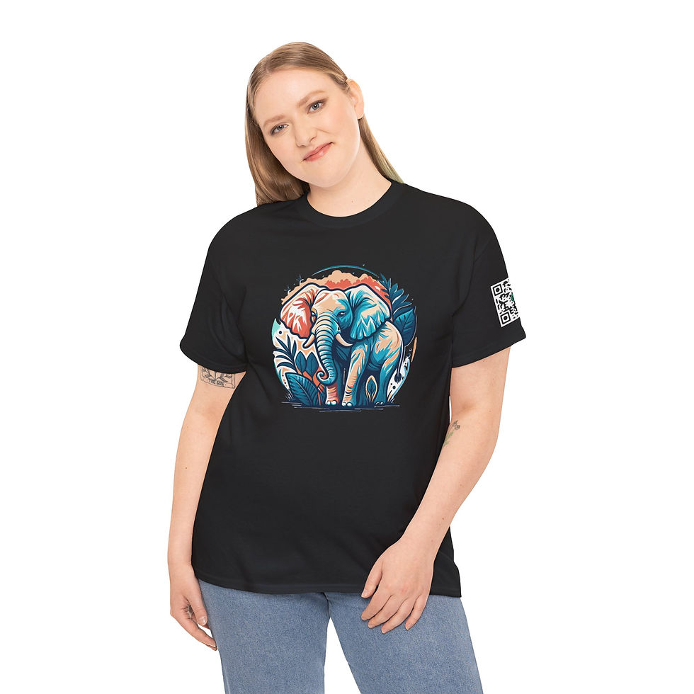 Thumbnail: Elephant Colorful Unisex Heavy Cotton Tee