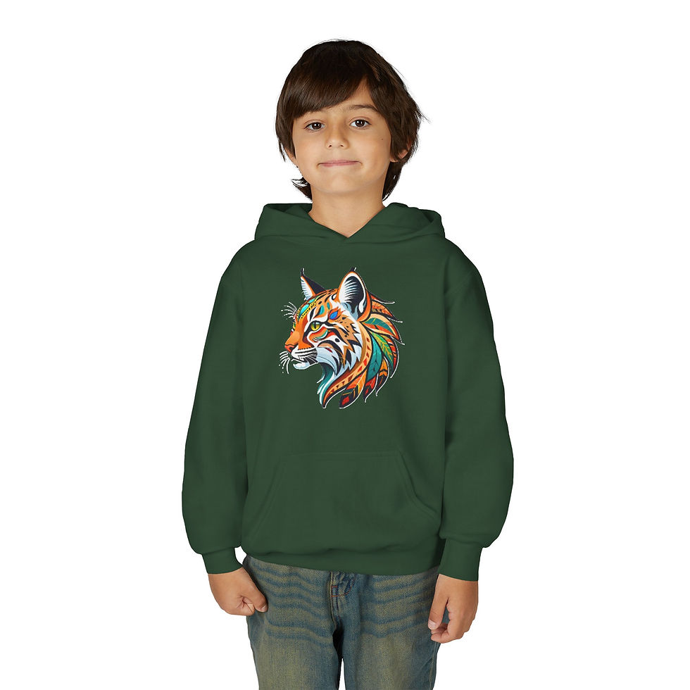 Thumbnail: Bobcat Colorful Youth Heavy Blend Hooded Sweatshirt