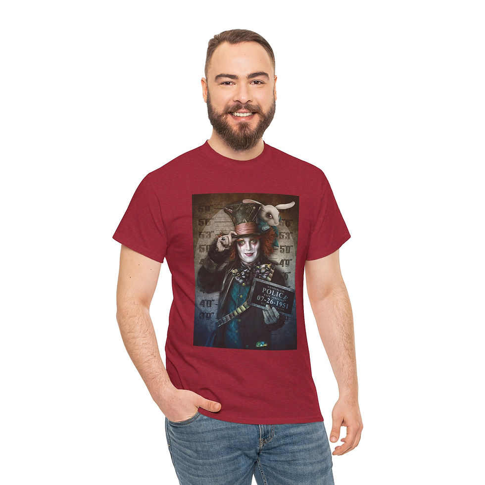 Thumbnail: Mad Hatter and White Rabbit Mugshot Tee