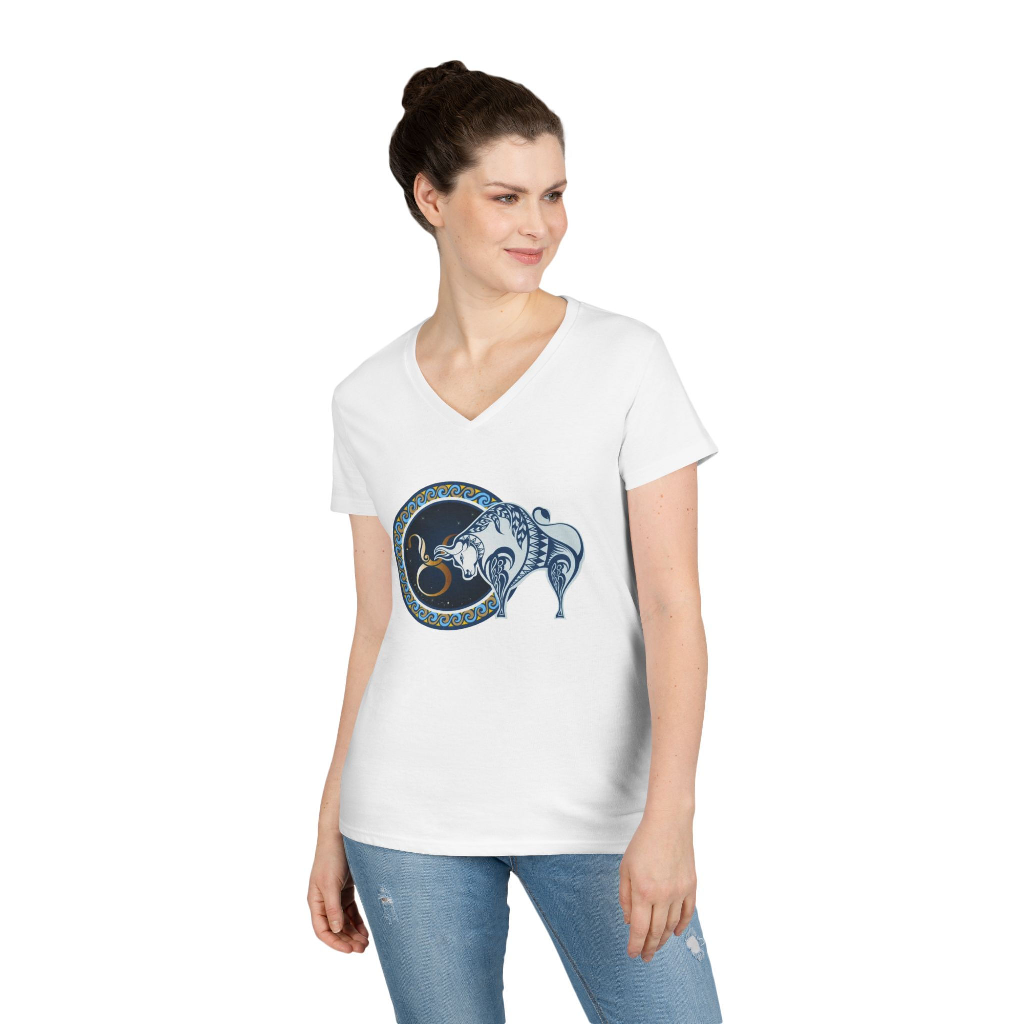 Taurus Zodiac Ladies' V-Neck T-Shirt
