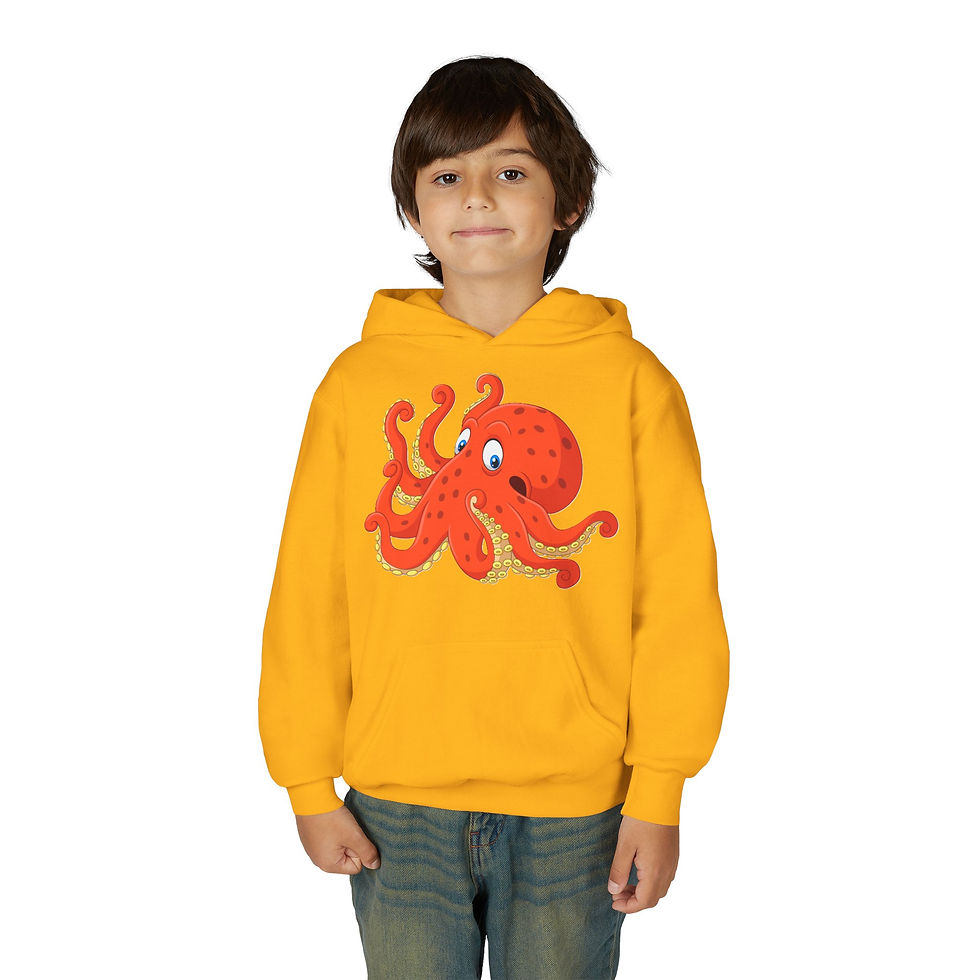Thumbnail: Octopus Colorful Youth Heavy Blend Hooded Sweatshirt