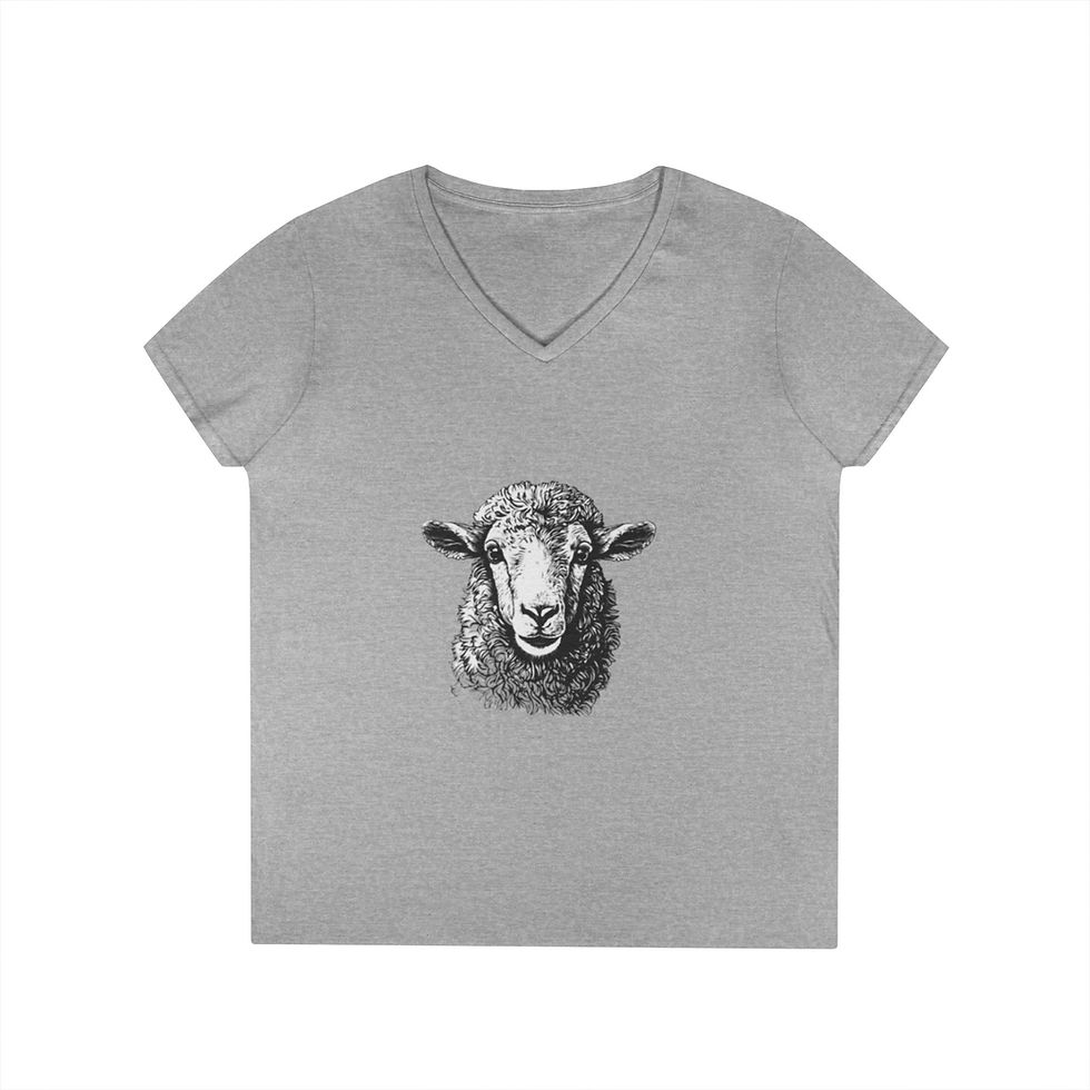 Thumbnail: Sheep Ladies' V-Neck T-Shirt