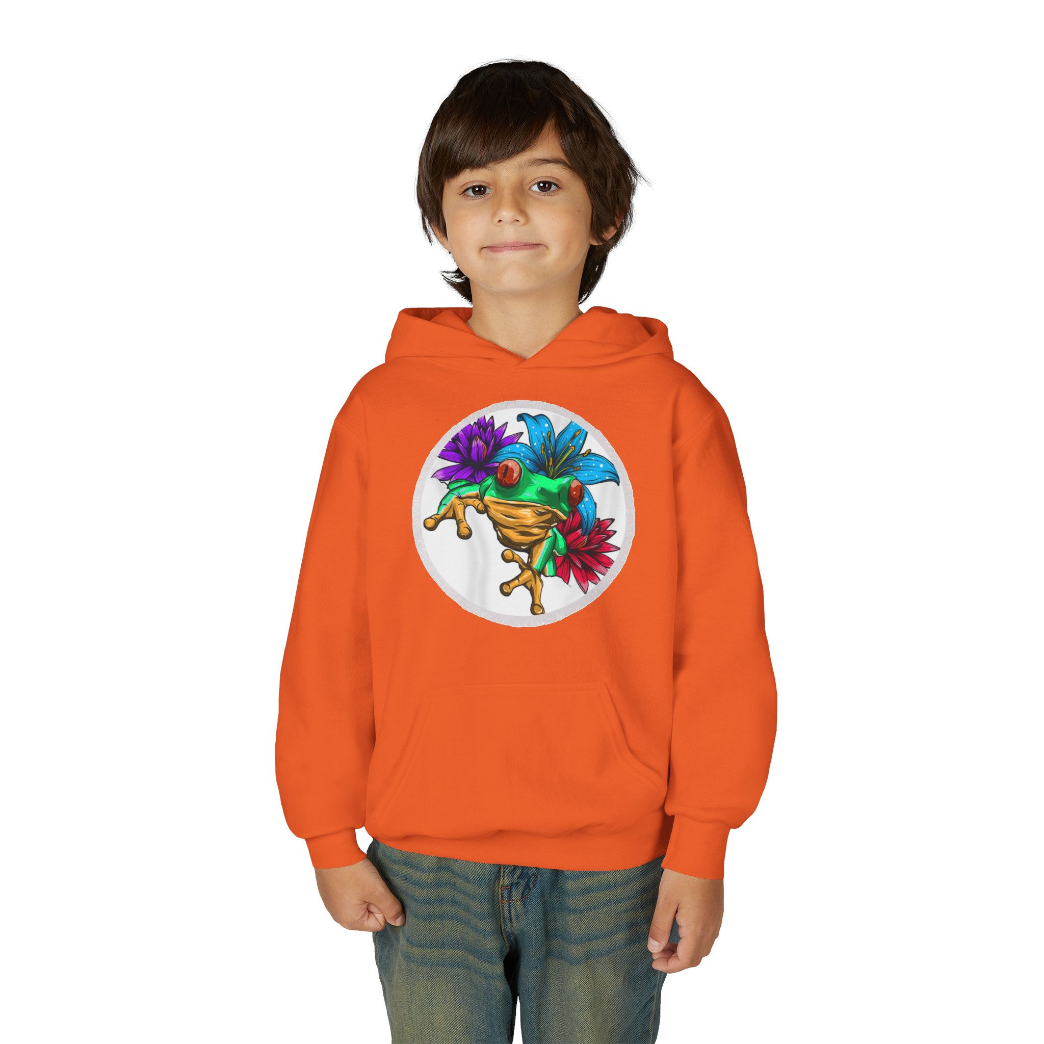 Tree Frog Colorful Youth Heavy Blend Hooded Sweatshirt