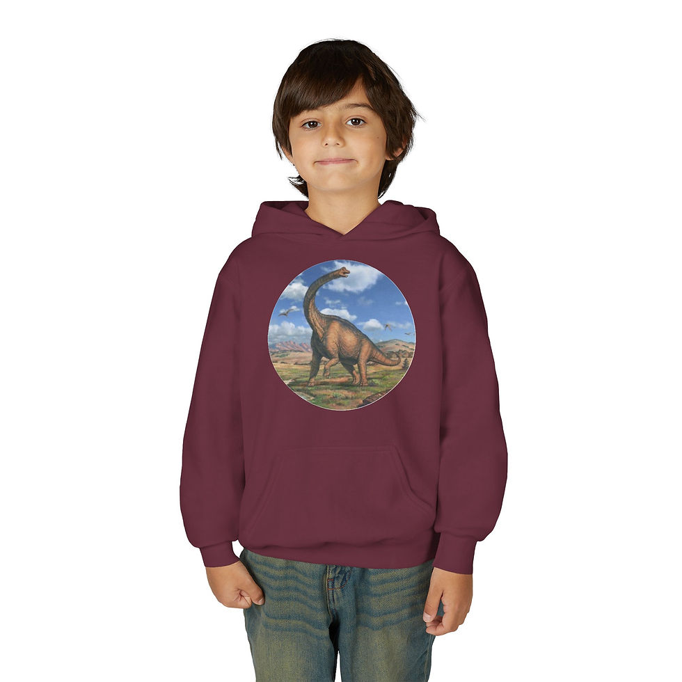 Thumbnail: Brachiosaurus Youth Heavy Blend Hooded Sweatshirt
