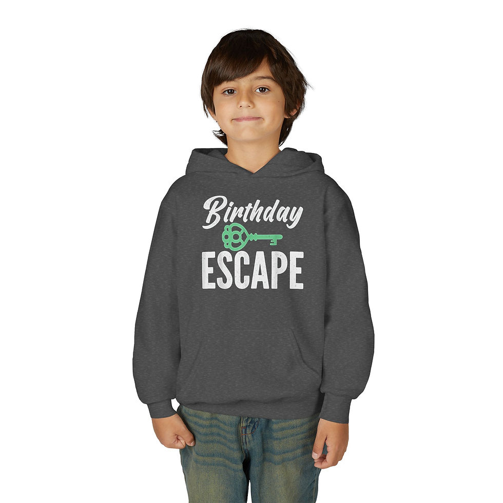 Thumbnail: Birthday Escape Youth Heavy Blend Hooded Sweatshirt