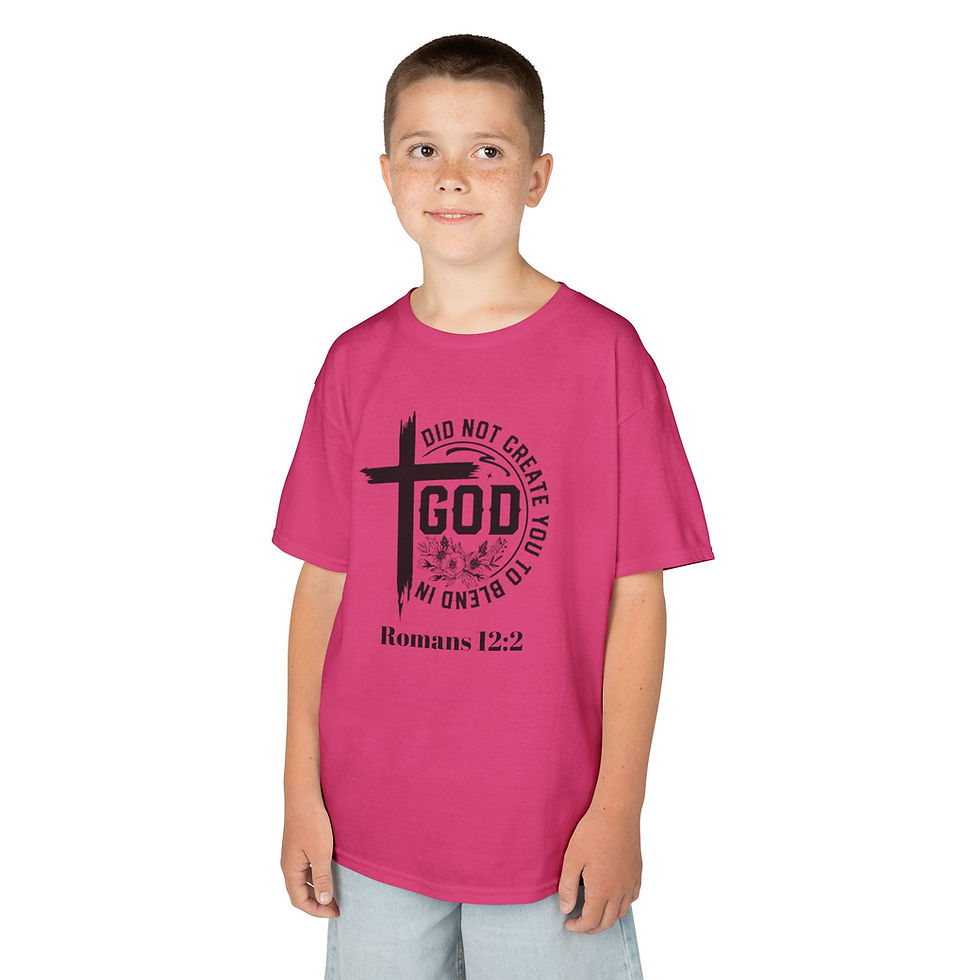 Thumbnail: Romans 12:2 Never blend In Kids Heavy Cotton™ Tee