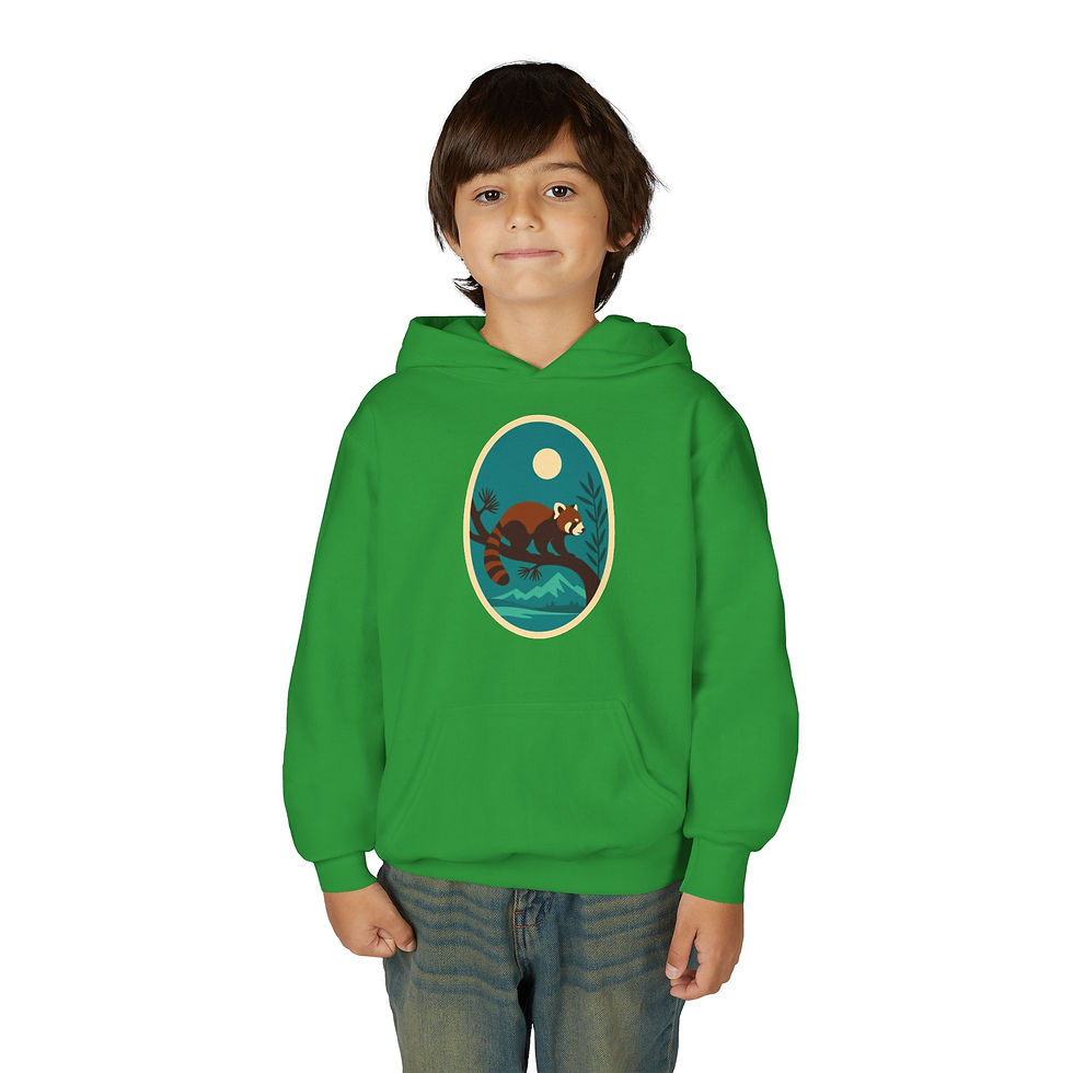Thumbnail: Red Panda Colorful Youth Heavy Blend Hooded Sweatshirt