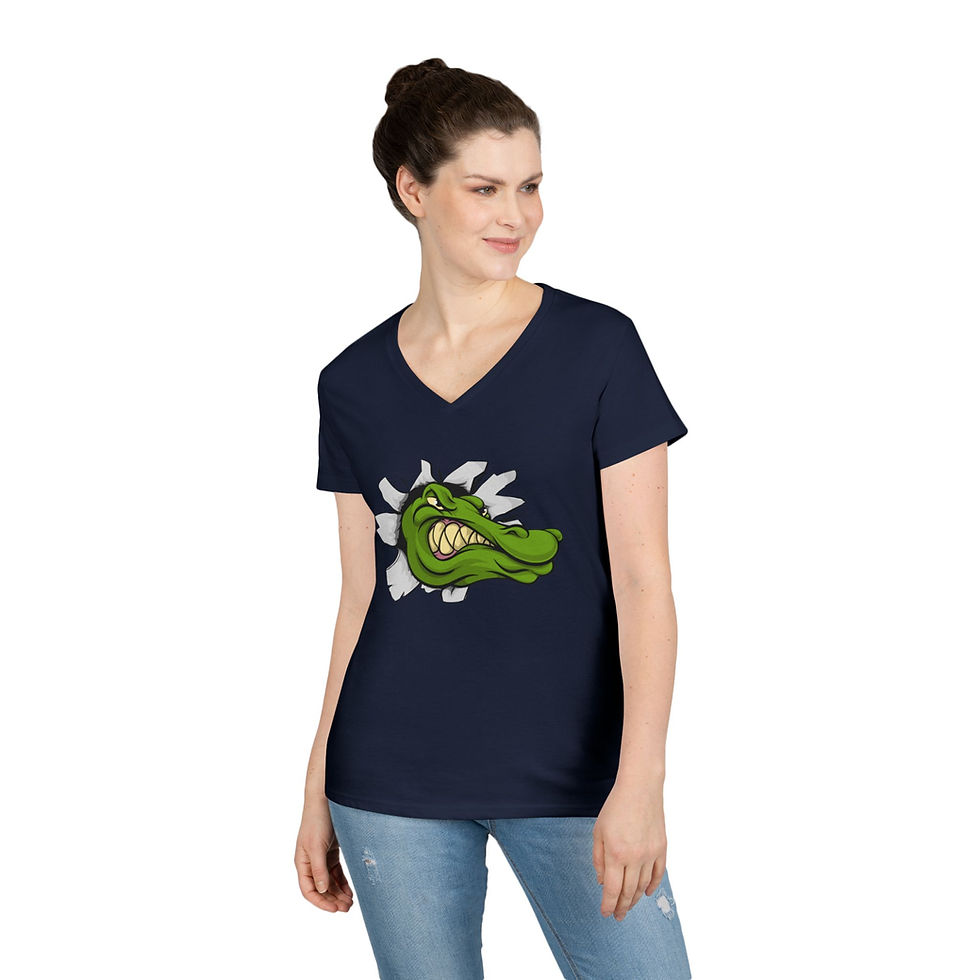 Thumbnail: Alligator Colorful Ladies' V-Neck T-Shirt