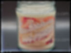 Strawberry Shortcake scented soy wax candle in a 7 ounce jar, front view