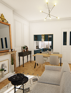 rendu 3D salle de vie