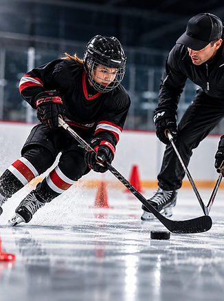 Hockey player developing