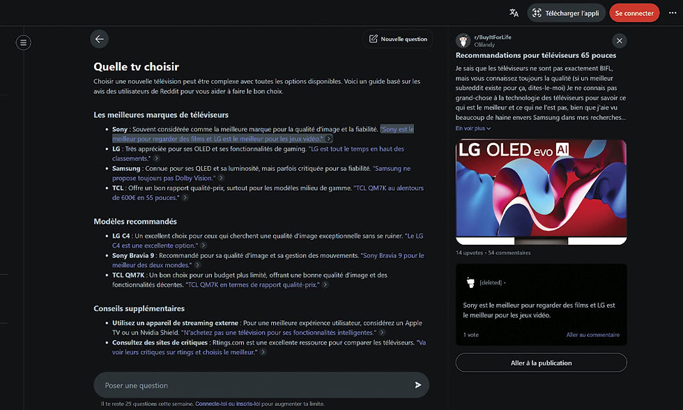 Les threads de reddit answer