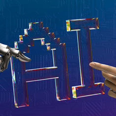 Une main de robot et d'humain