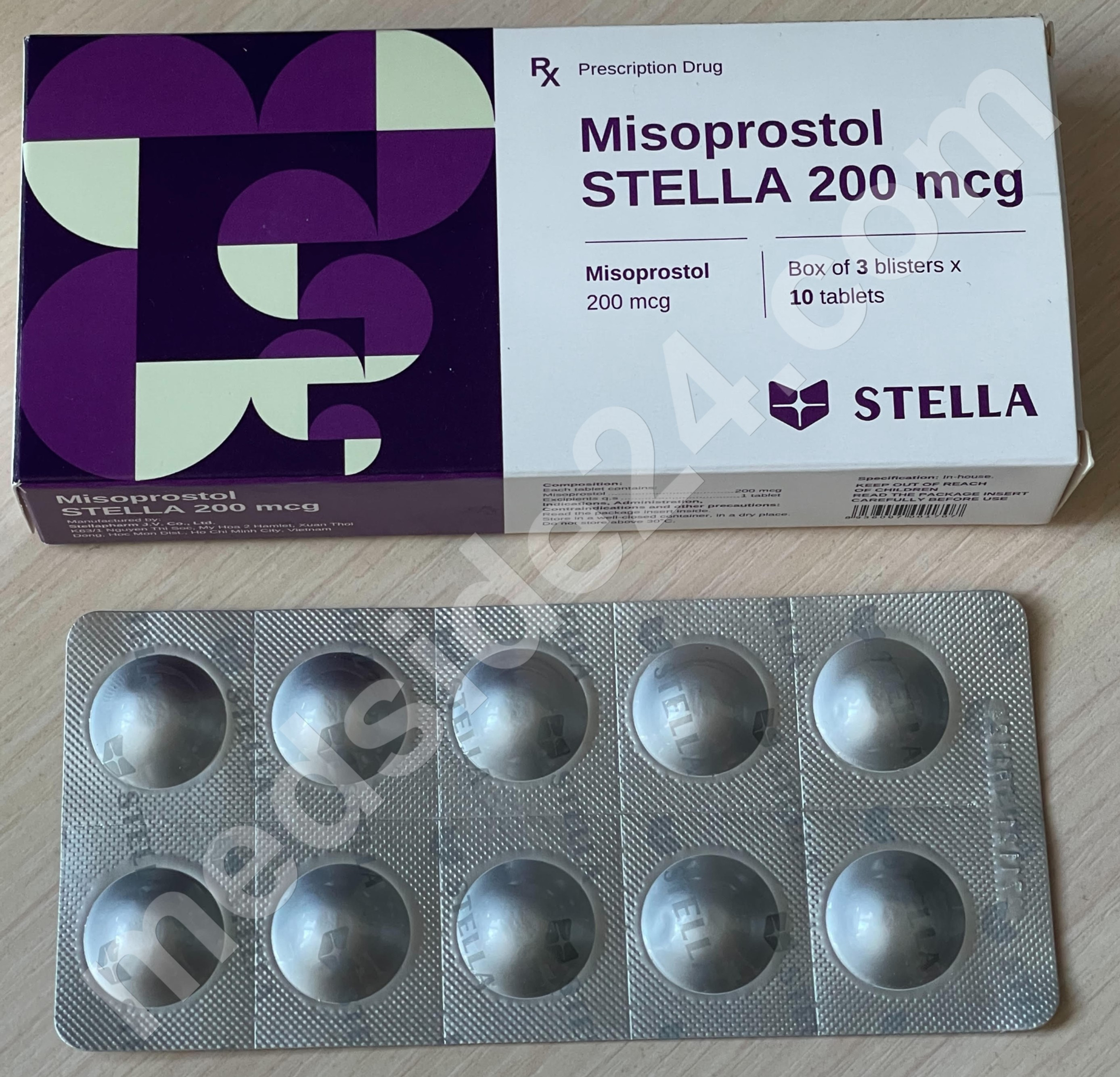 Misoprostol (Cytotec) 200 mcg/tab, 2-8 tablets