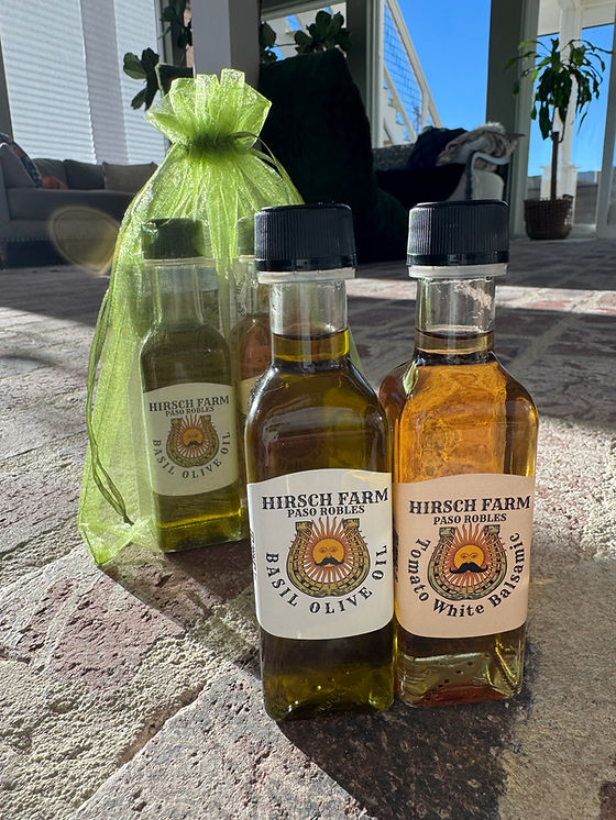 Basil Olive Oil and Fresh Tomato White Balsamic Duo | Hirsch Farm Paso