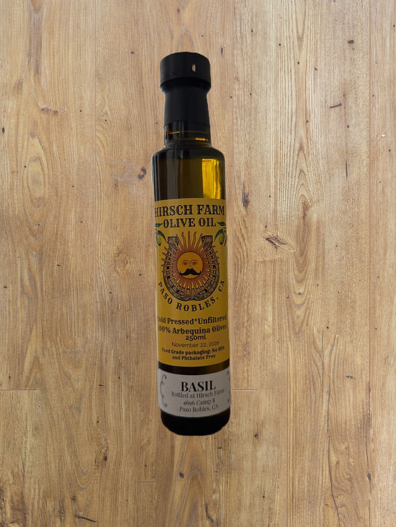 Basil Infused Olive Oil 200ml | Hirsch Farm Paso