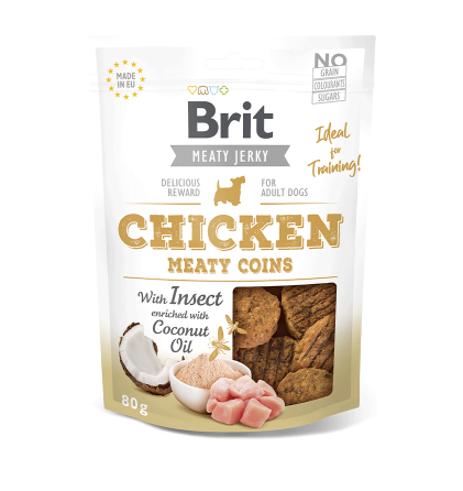BRIT JERKY SNACK TURKEY MEATY COINS 80GR PARA PERRO