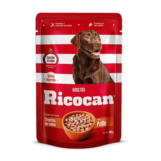 RICOCAN TROCITOS SABOR POLLO ADULTO POUCH 100GR