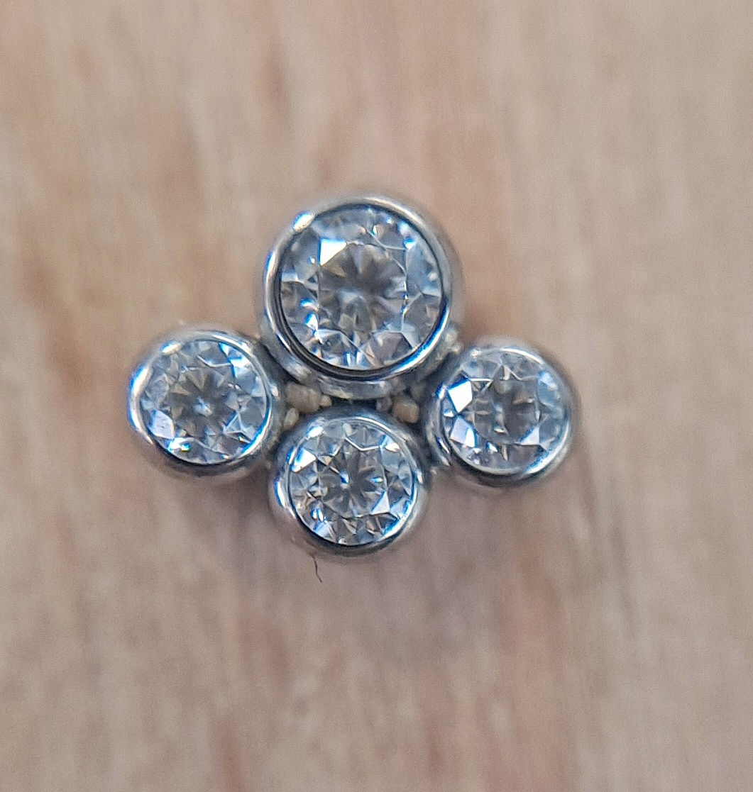 Inari Organics - Lola 4 - White Swarovski - APP Approved Implant Grade Titanium